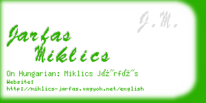 jarfas miklics business card